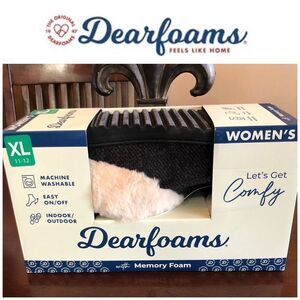 DEARFOAMS - MWT - Ladies Size XL (11-12) Total Comfort Slippers in Black